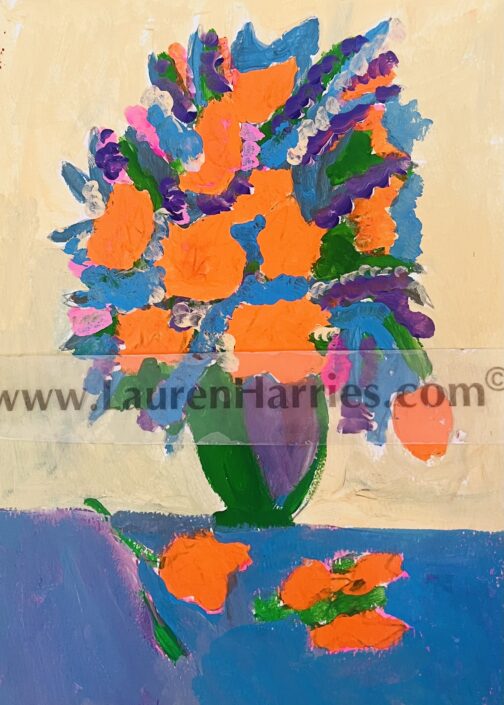 Orange Rose oil painting