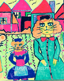 The teddy bear family watercolour