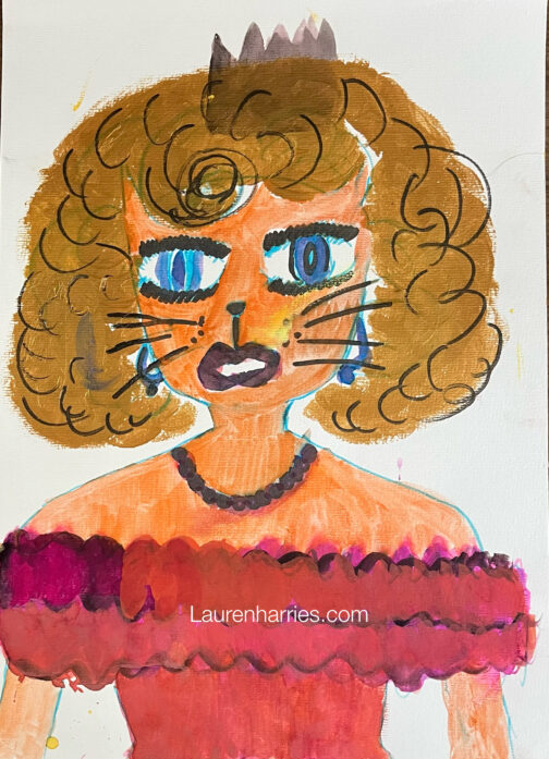 Marilyn the cat watercolour