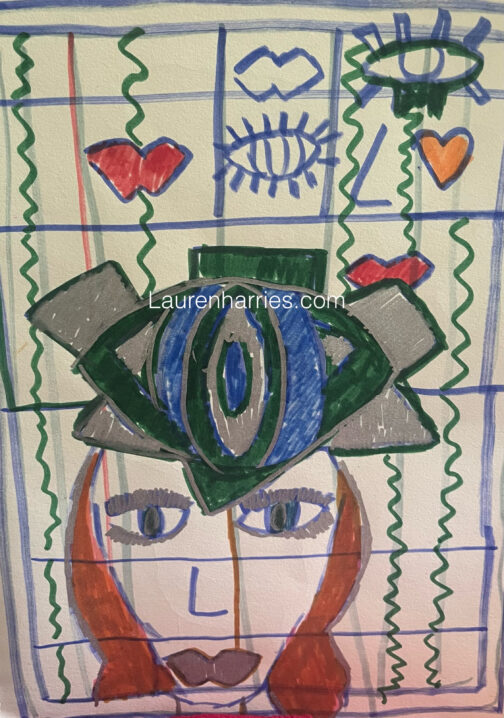 The eye watercolour. Art deco   A4