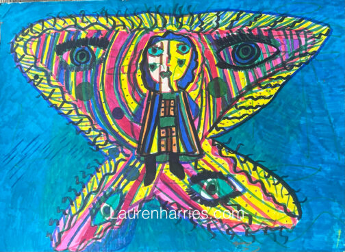 The human butterfly watercolour