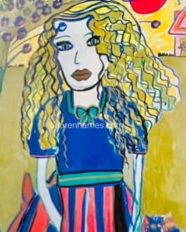 Lauren in the golden light mixed media