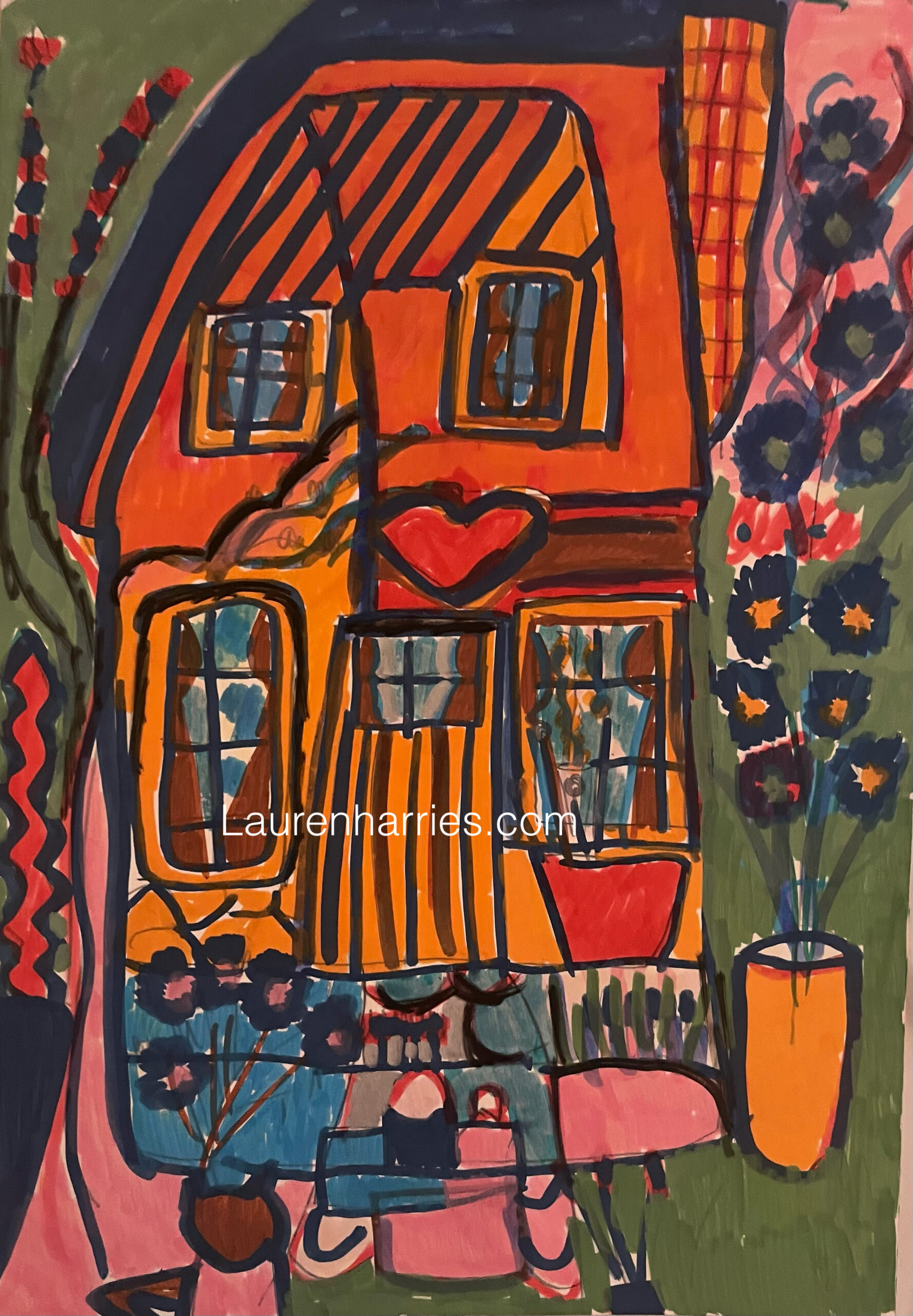 Home is where the heart is". Watercolour
