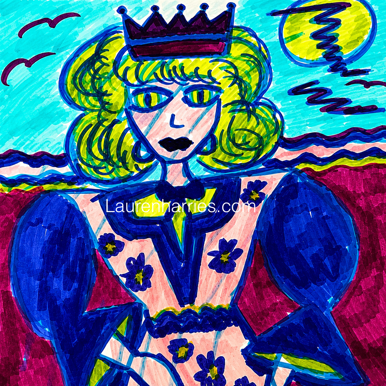 Moon Queen in Bloom Watercolour A5