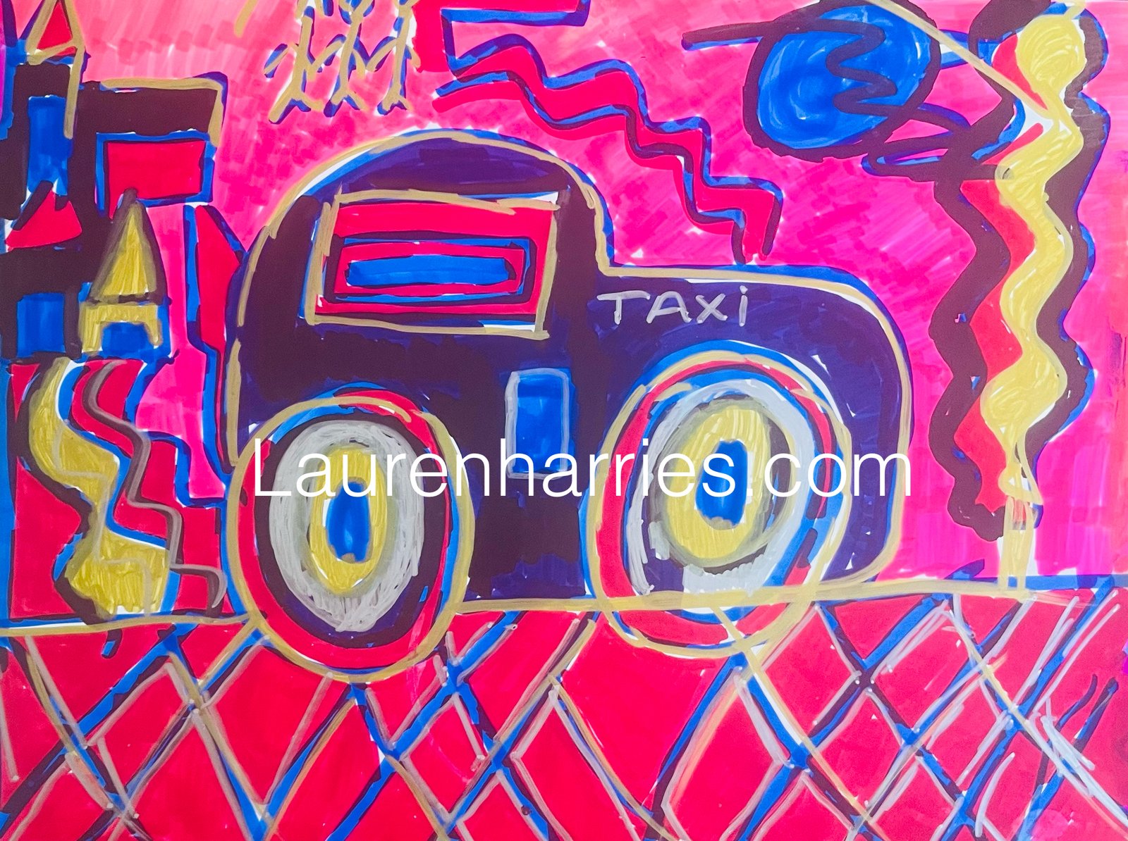 Midnight Taxi in the City” Watercolour A4