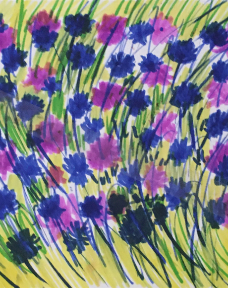 Wild Corn flowers watercolour